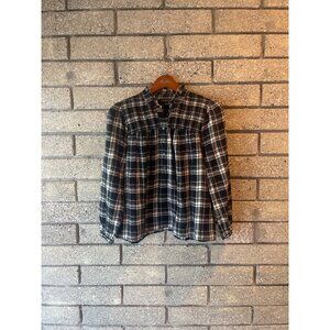 J.Crew Plaid Ruffle Blouse